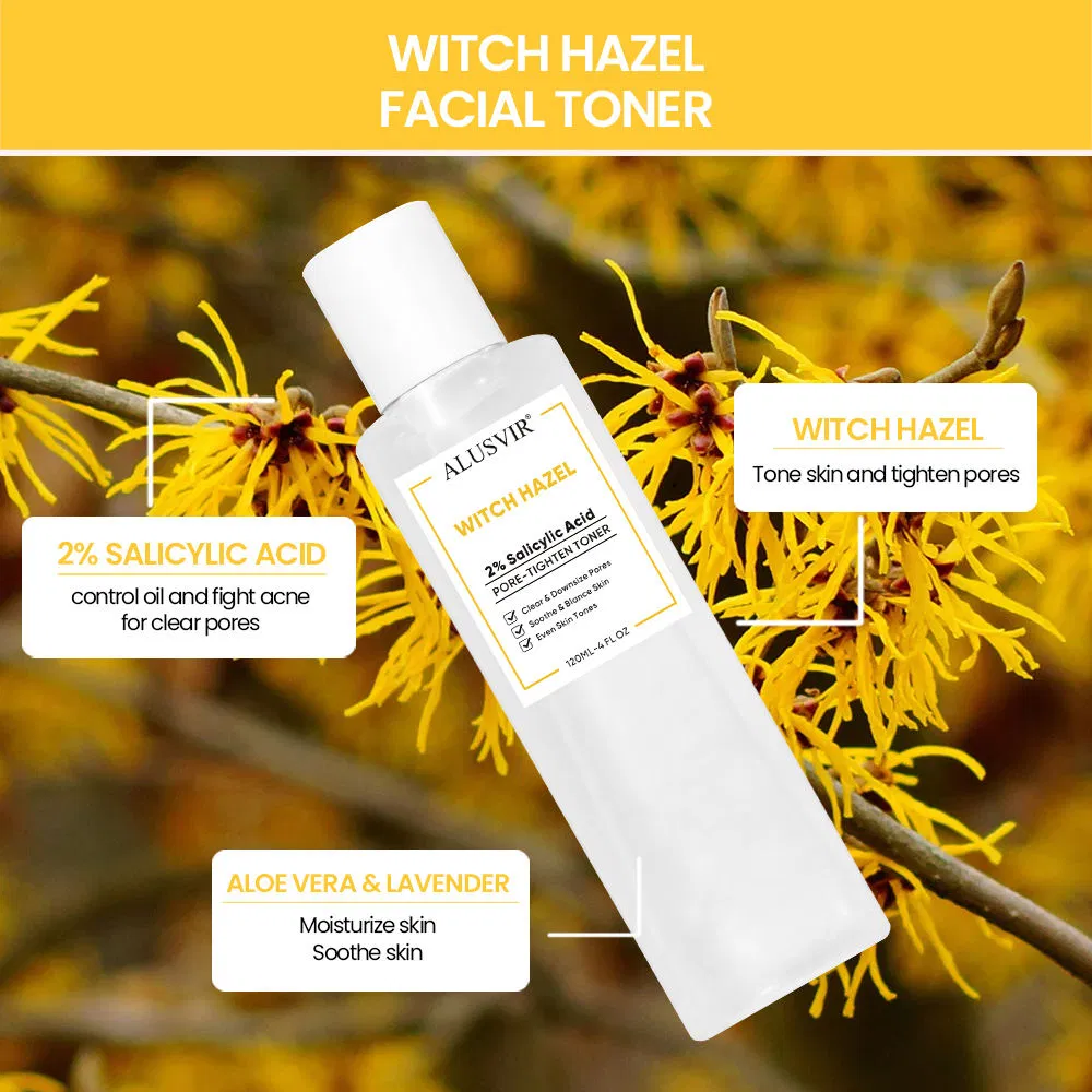 Exfoliating Pore Pha Aha Glow Witch Hazel 2% Salicylic Acid Facial Toner