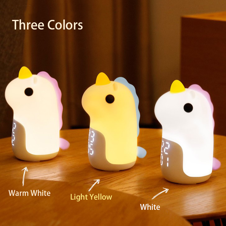 Cute Unicorn Softlight Nightlight Alarm Clock