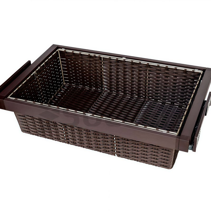 Sliding Pattan Cloth Storage Basket for Wardrobe Organizer