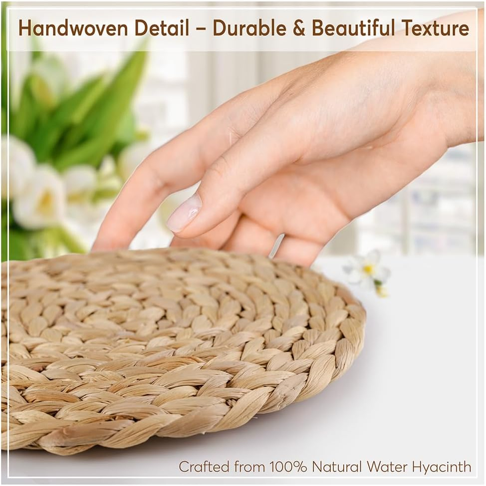 12 Inch Natural Circular Woven Placemat