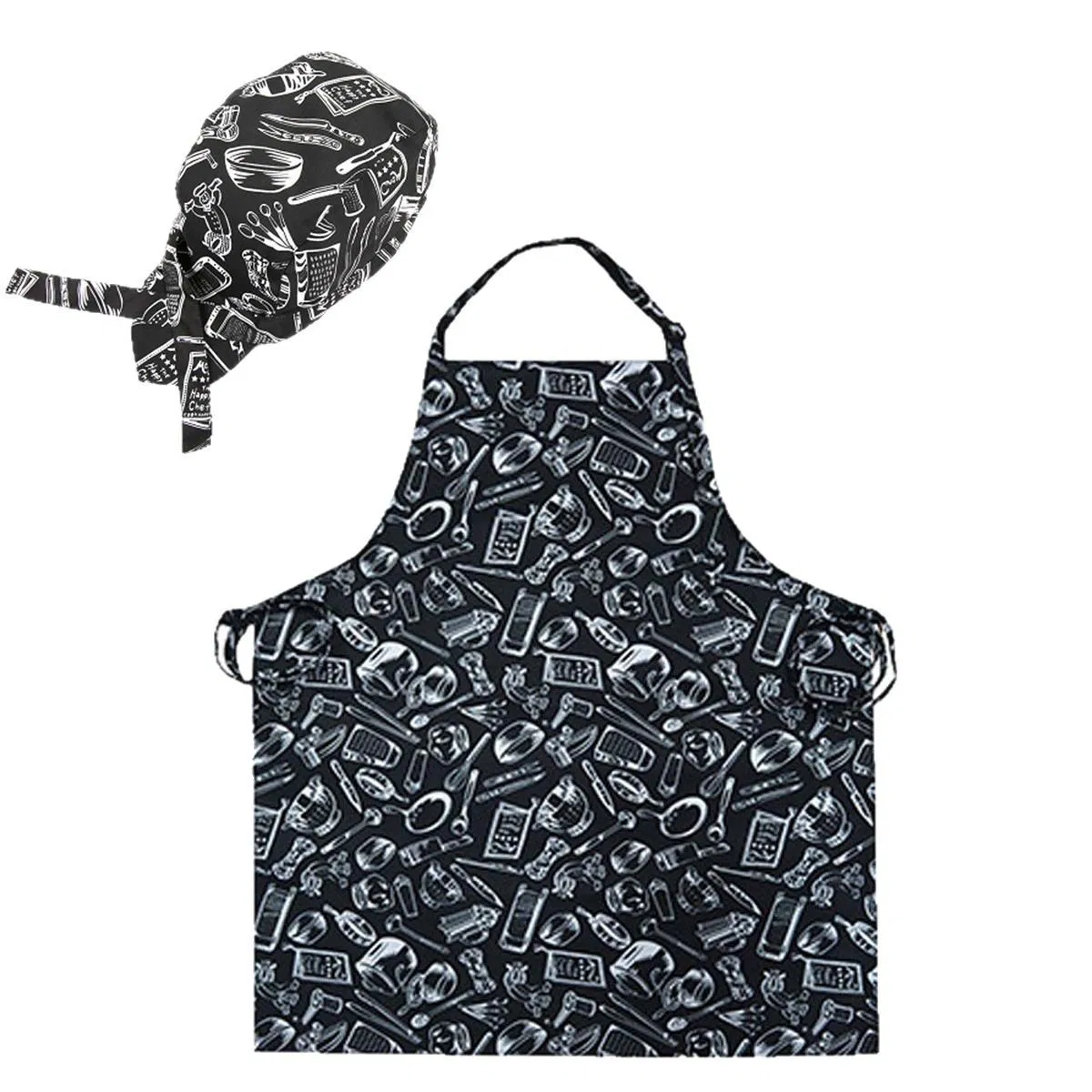 Chili Apron, Hat, Sweat Towel, Three-Piece Set, Home Hotel Kitchen Set, Kitchen Tools