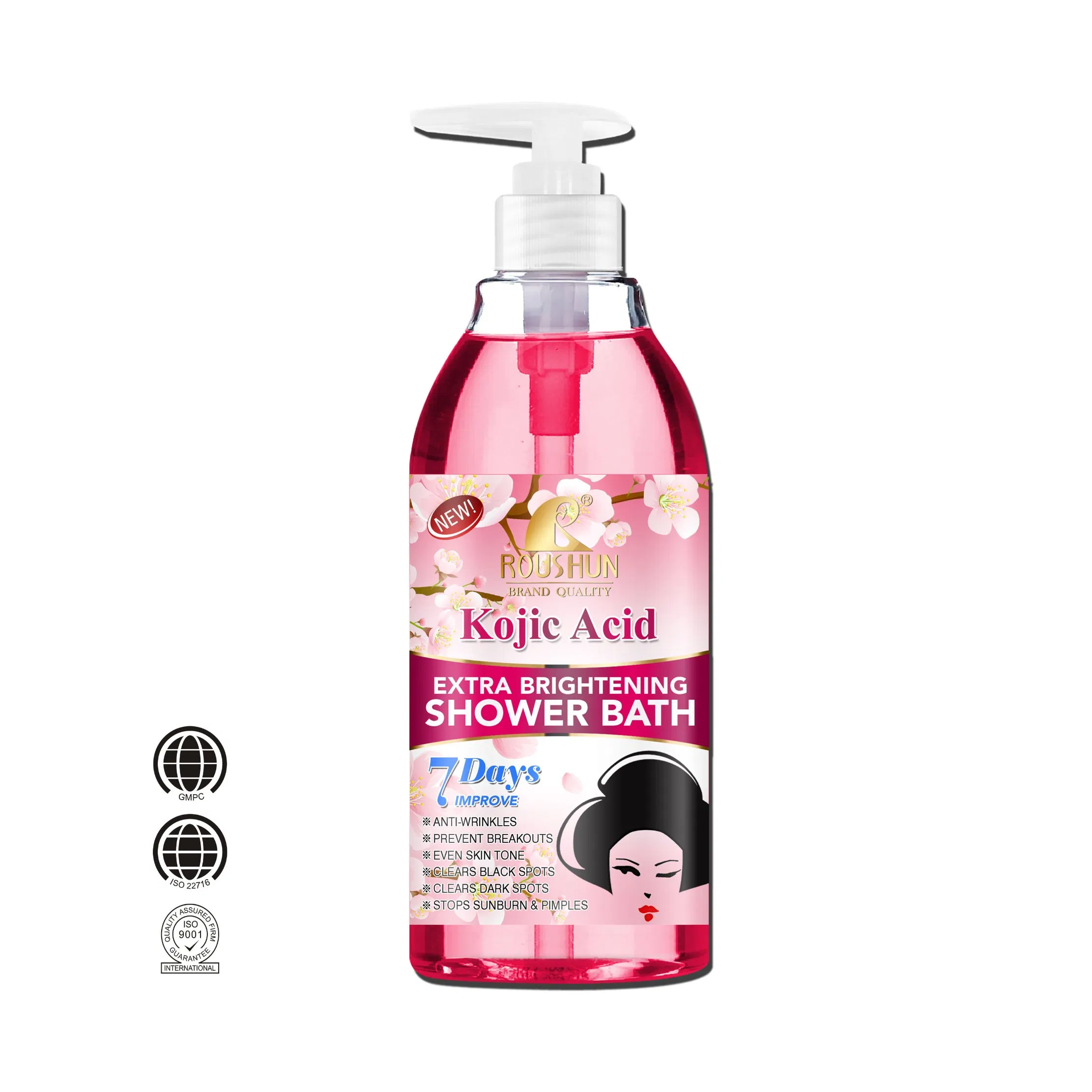 Roushun Deep Clean Kojic Acid Shower Gel for Smooth Skin