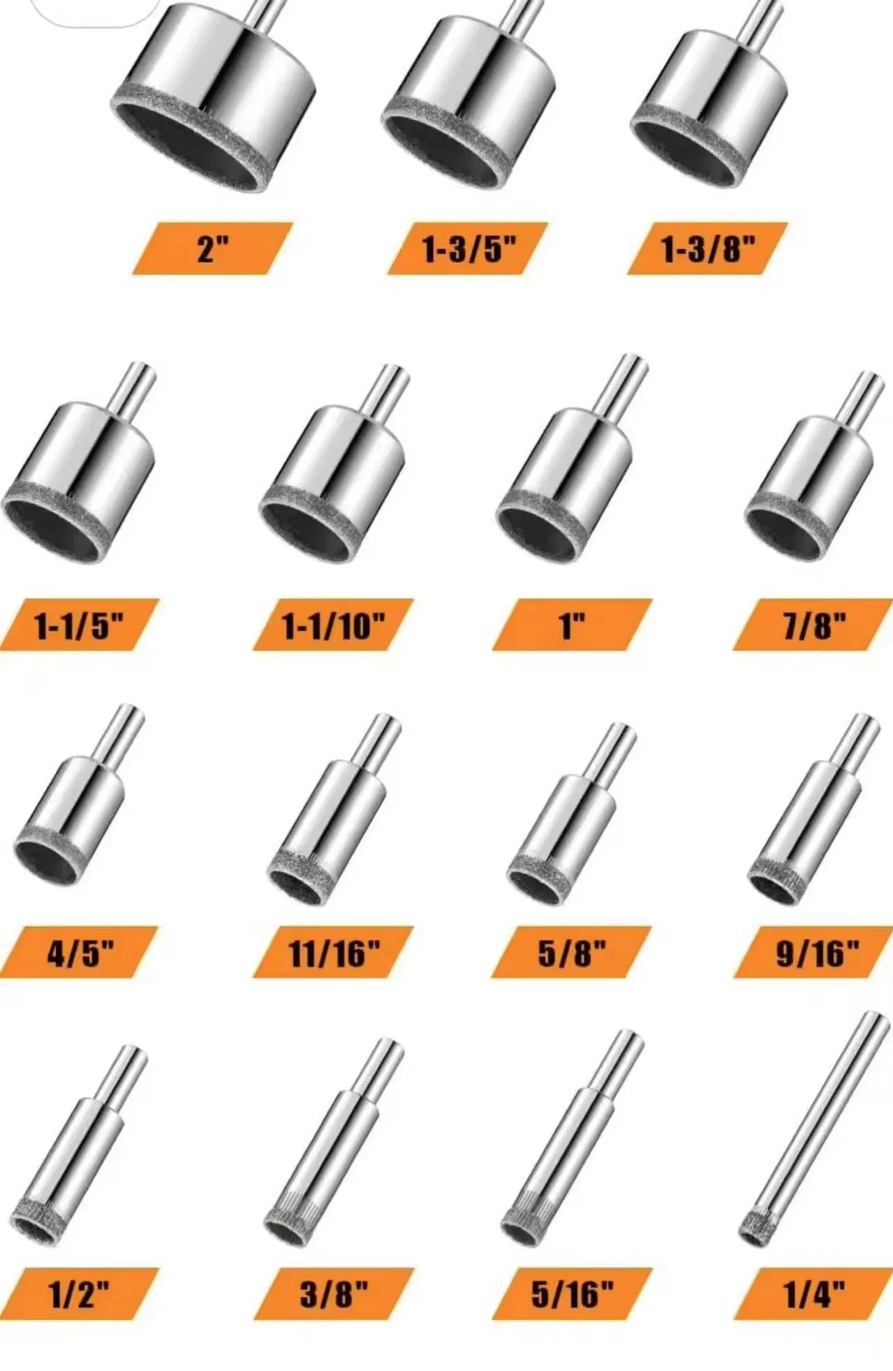 Drill Bits Set Diamond Core Hole Saw for Glass and Ceramic (SCD650ZB)