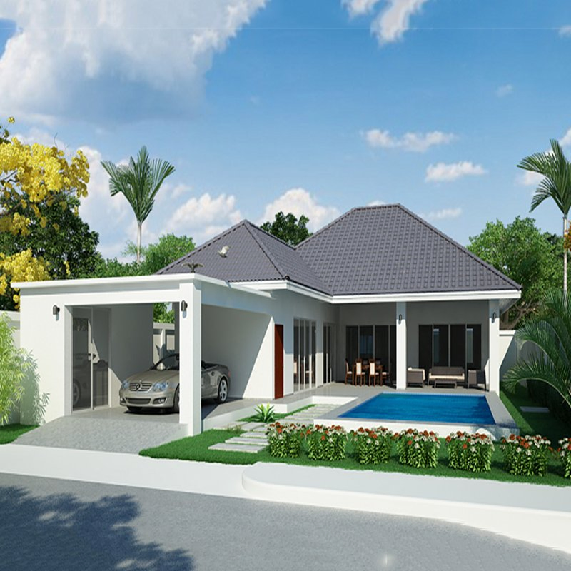 Free Design Light Gauge Steel Frame Prefab House with 3 Bedrooms Garage