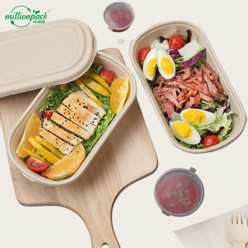 Custom Logo Printed Sugarcane Square Box for Brand Promotion and Marketing