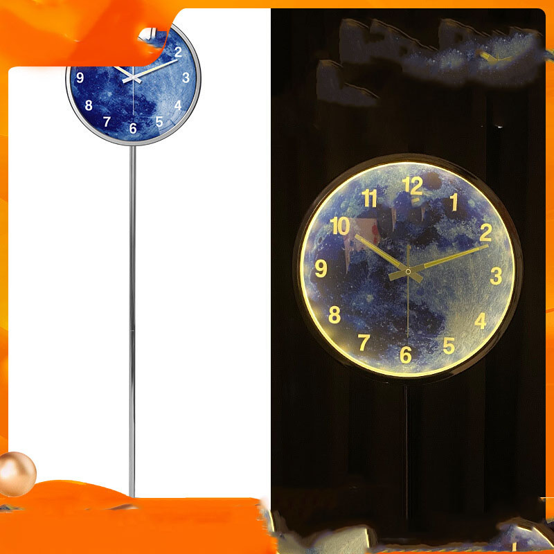 Best Selling Sound Control Luminous Smart Living Room Mute Standing Floor Clock