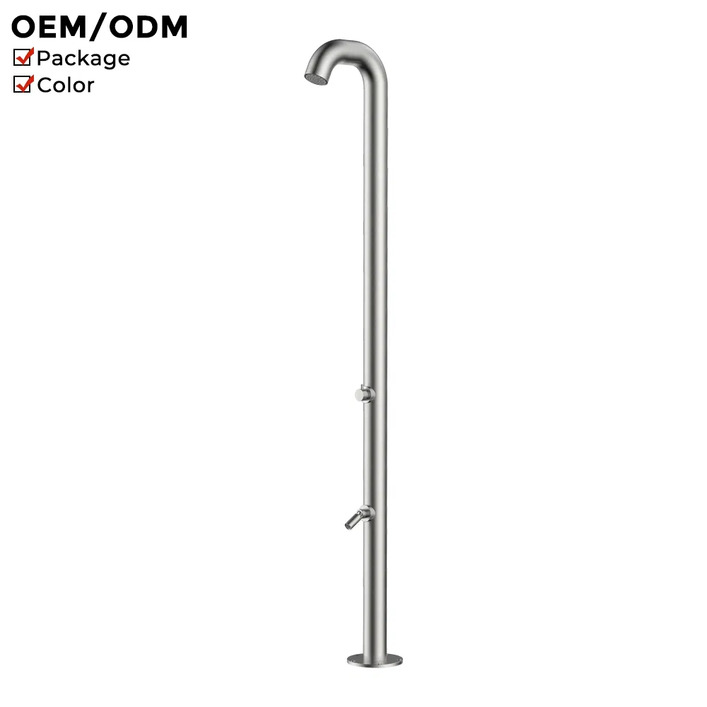 Premium Outdoor Shower Column in Stainless Steel with Temperature Control