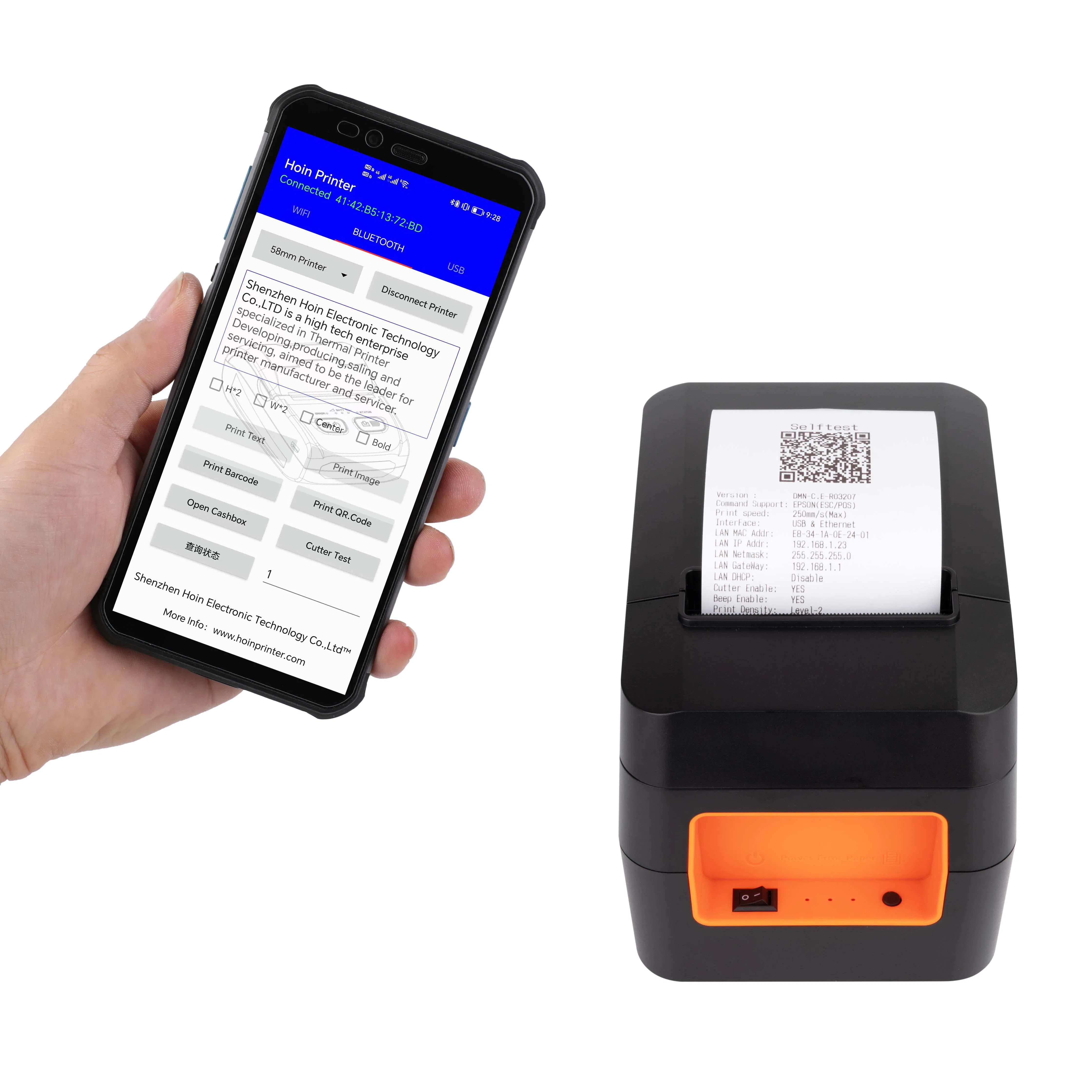 High Quality Hop-E804 220mm/S High Speed POS 80mm Printer Thermal Receipt USB Printer with Auto Cutter