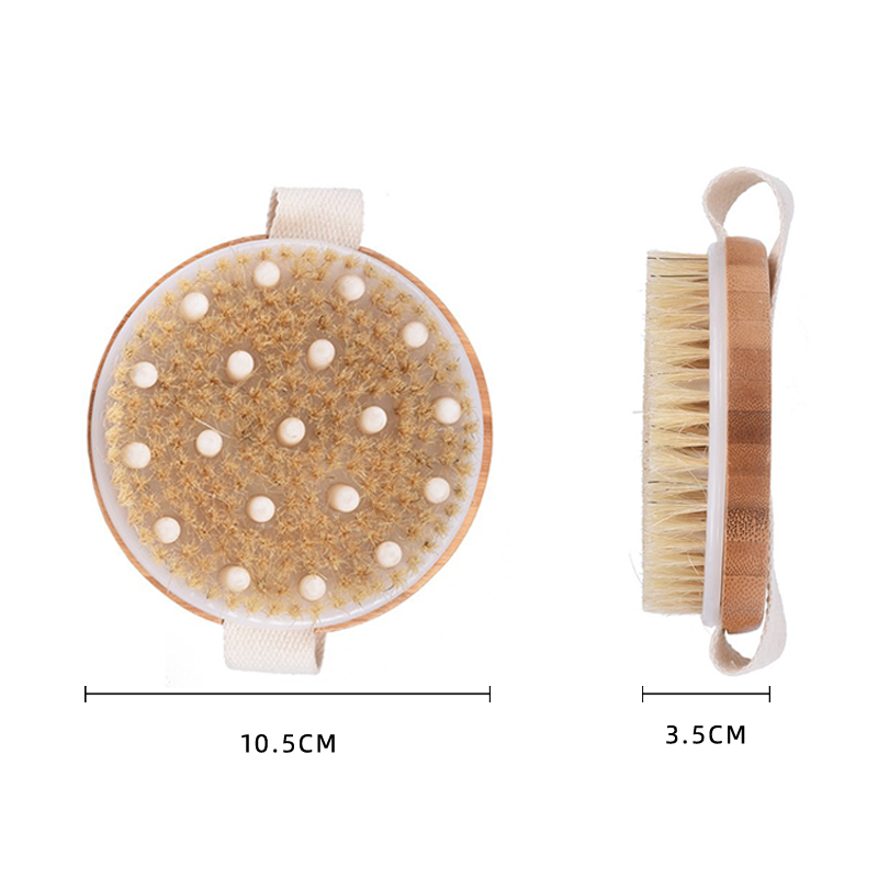 Bodi Brush Boar Bristle Bath Shower Brushes Cellulite Nodules Exfoliating Scrubber Massage Wooden Dry Brush