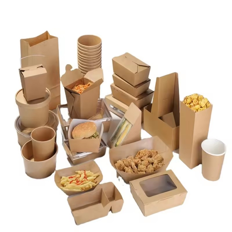 Customized Paper Food Packaging Takeaway Lunch Box Salad Soup Bowl Coffee Cup