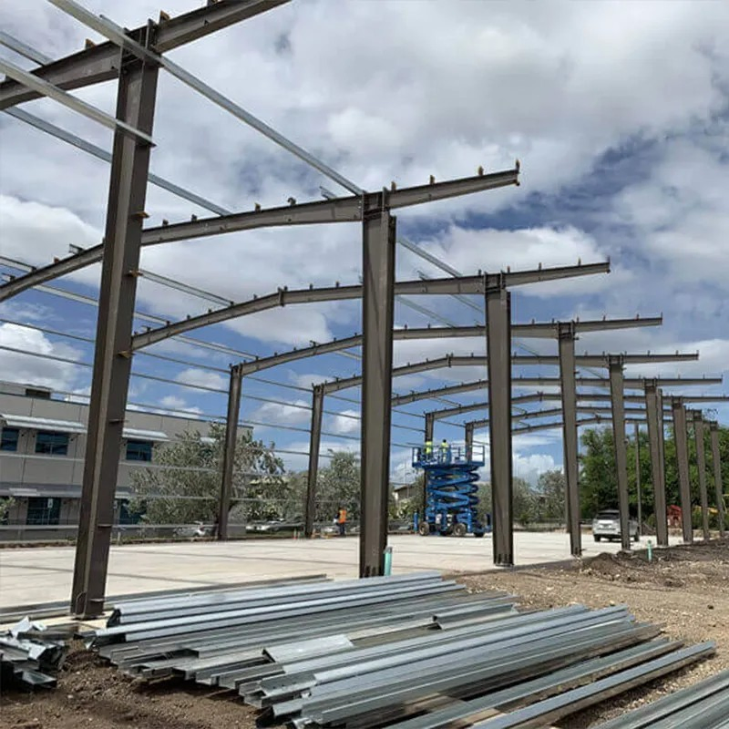 Skylight Civil Hot Dipped Galvanized Prefabricated Steel Structure Building Canopy