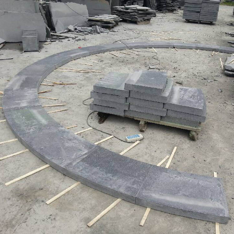 Customzied Design Flamed Black Granite Circle Pavers for Backyard