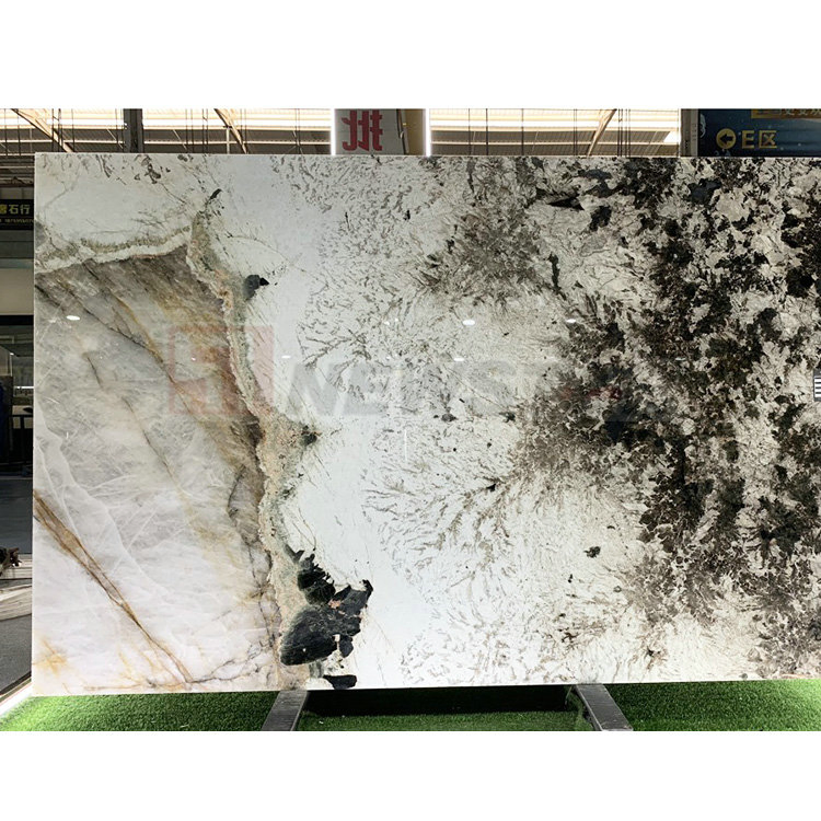 Mounted White Gold Bathroom Vanity with Countertop Translucent Quartzite Patagonia Quartzite Tile Quartzite Crytall Slabs