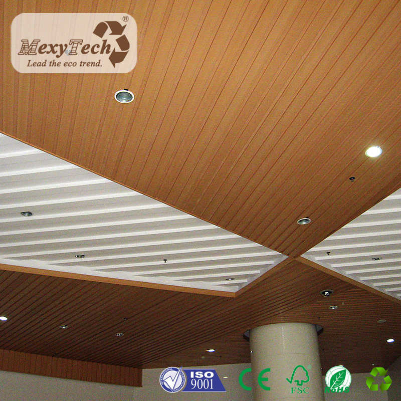 Composite Wood Ceiling Hotel Artistic Ceiling Economical Style 100X25mm
