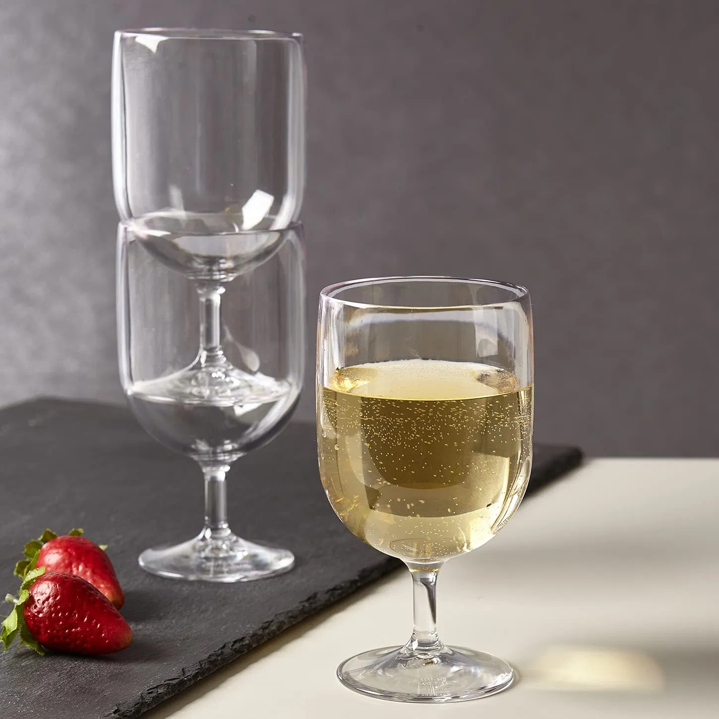 8 Ounce Amazon Wholesale Unbreakable Plastic Short Stemmed Wine Glass for Beringer Vineyards Bernardus Bertani