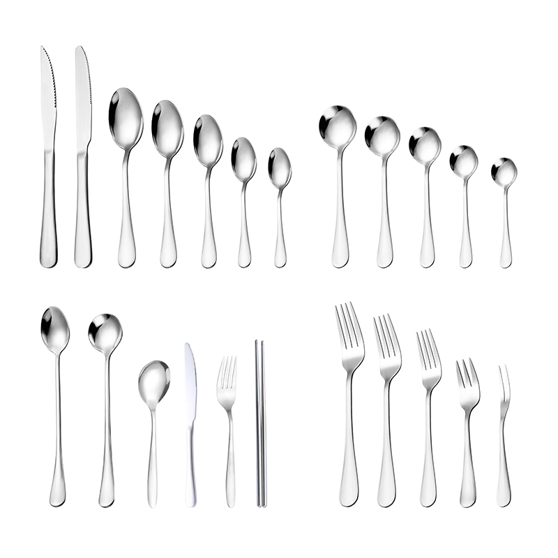 Luxury Stainless Steel Flatware Fork Steak Knife Mirror Polishing Restaurant Cutlery Set