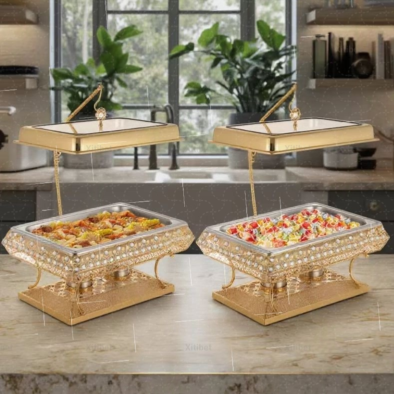 Other Hotel Supplies Chafing Dish Buffet Set Luxury Buffet Food Warmer Gold Chafing Dishes for Catering