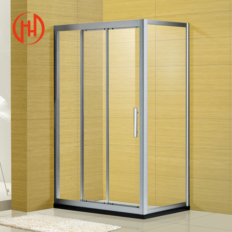 Designer Glass Aluminium Framed Rose Gold Finish Luxury Sliding Shower Door