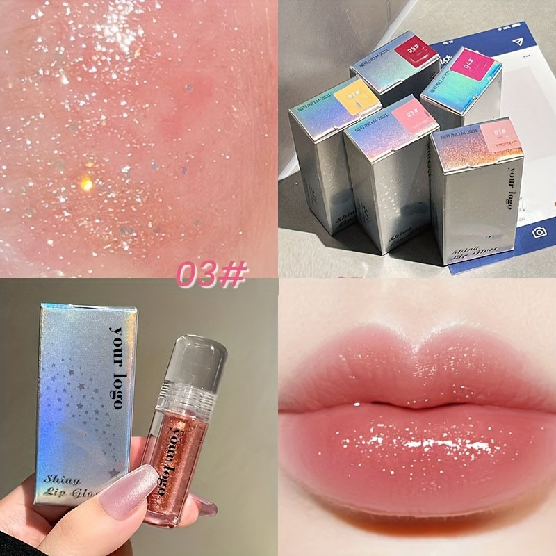 Wholesale Customization Transparent Tube Translucent Clear Texture Starfall Glitter Lip Gloss Gorgeous Lip Gloss