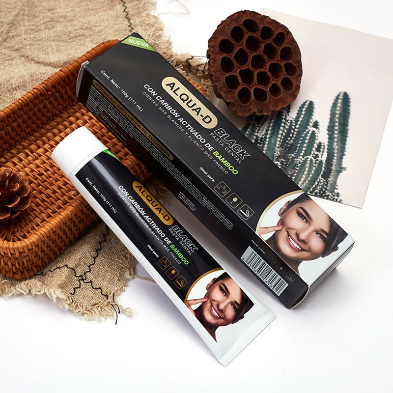 Free Sample OEM Logo Adult Fluoride Free Activated Bamboo Charcoal Teeth Whitening Mint Flavor Toothpaste