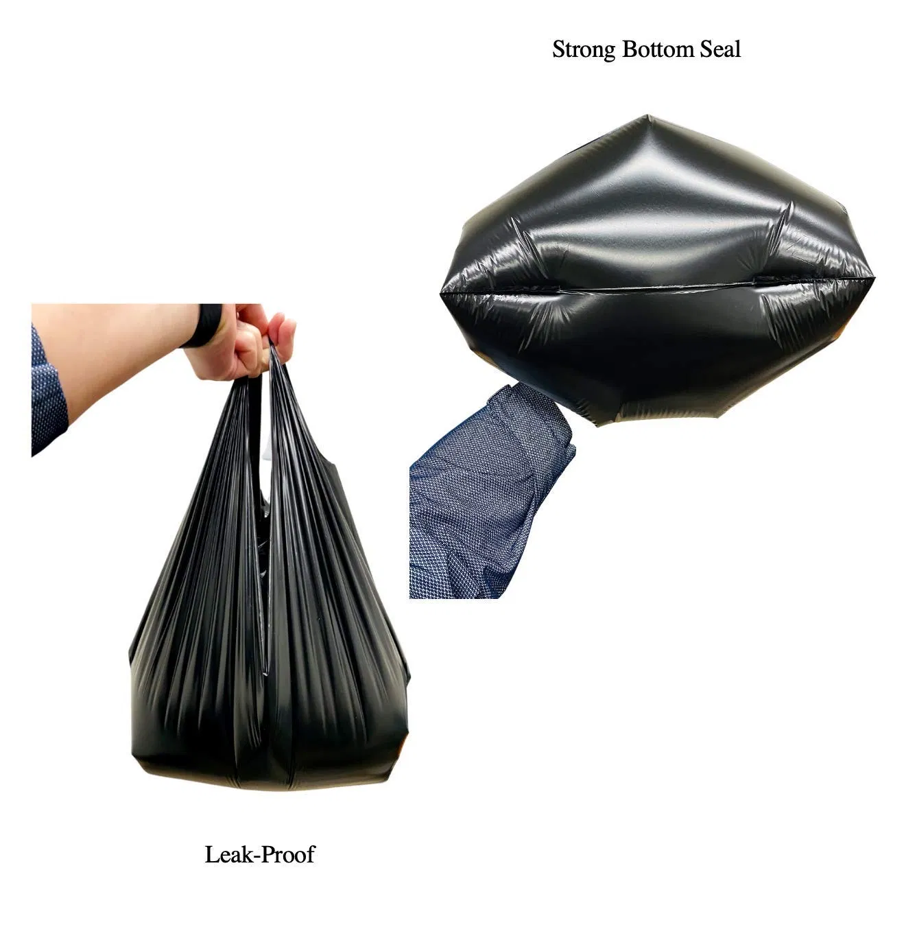 Custom Made Factory Price Recyclable & Eco Friendly Hand-Held String Plastic Drawstring Design Trash LDPE Garbage Bag