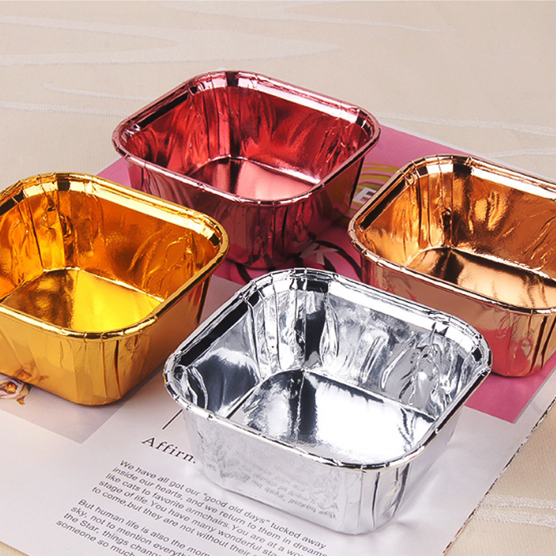 Premium Disposable Square Foil Baking Cups for Desserts