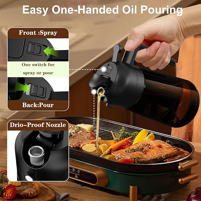 Cheap 470ml 16oz Portable Glass Olive Oil Sprayer 2 in 1 Oil Dispenser Bottle with Pourer for Kitchen