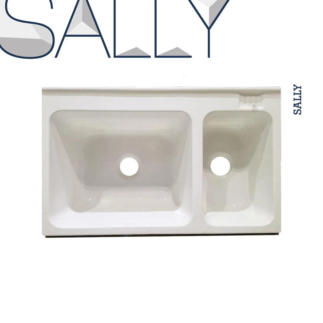Stylish White Acrylic Double-Bowl Laundry Sink for Contemporary Homes