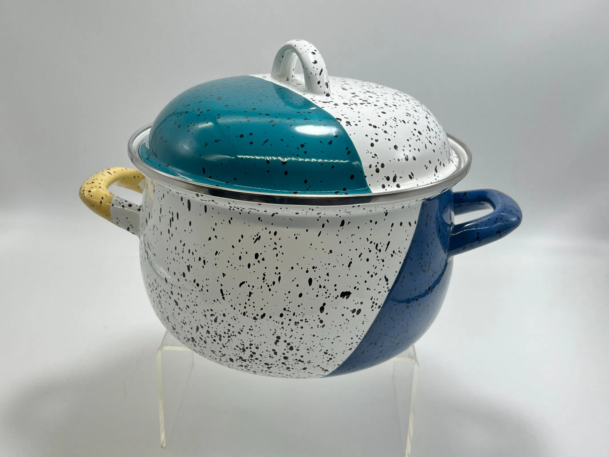 Enamel Plate Bowl Mug Set Dinnerware Set Marble Speckle Coating