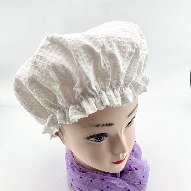 Custom Polyester PE Waterproof Elastic Band Bath Hair Shower Cap for Women