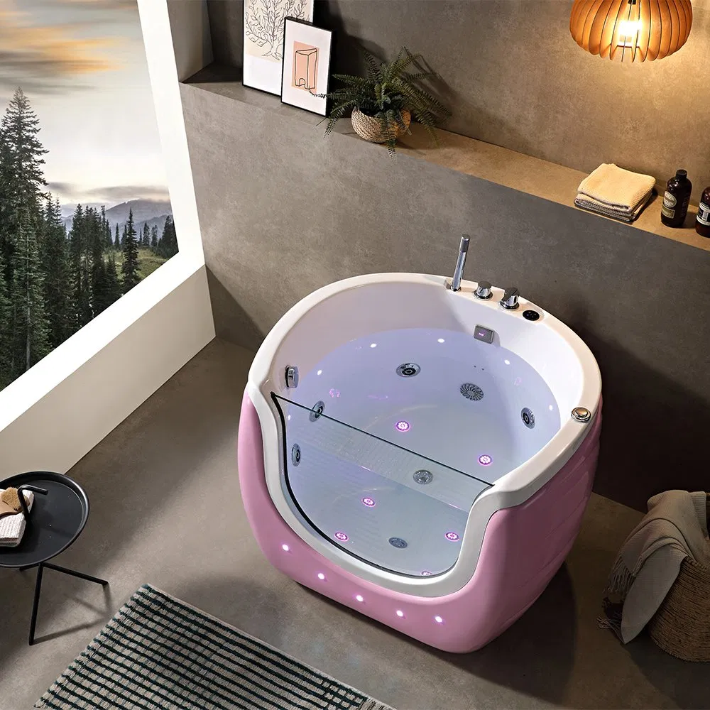 Детская ванночка для массажа из акрила, розовая