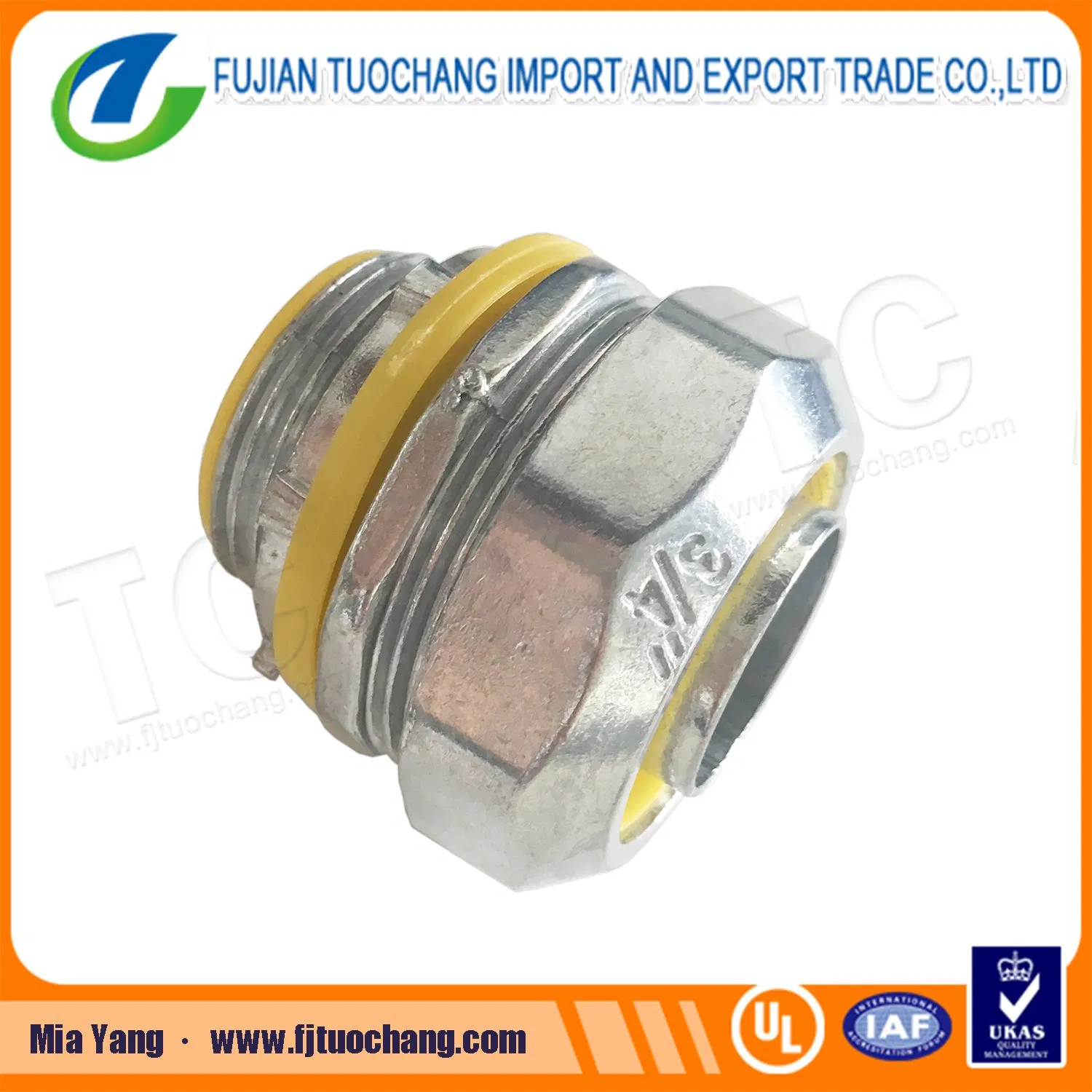 Liquid Tight Flex Straight Connector with PVC Throat