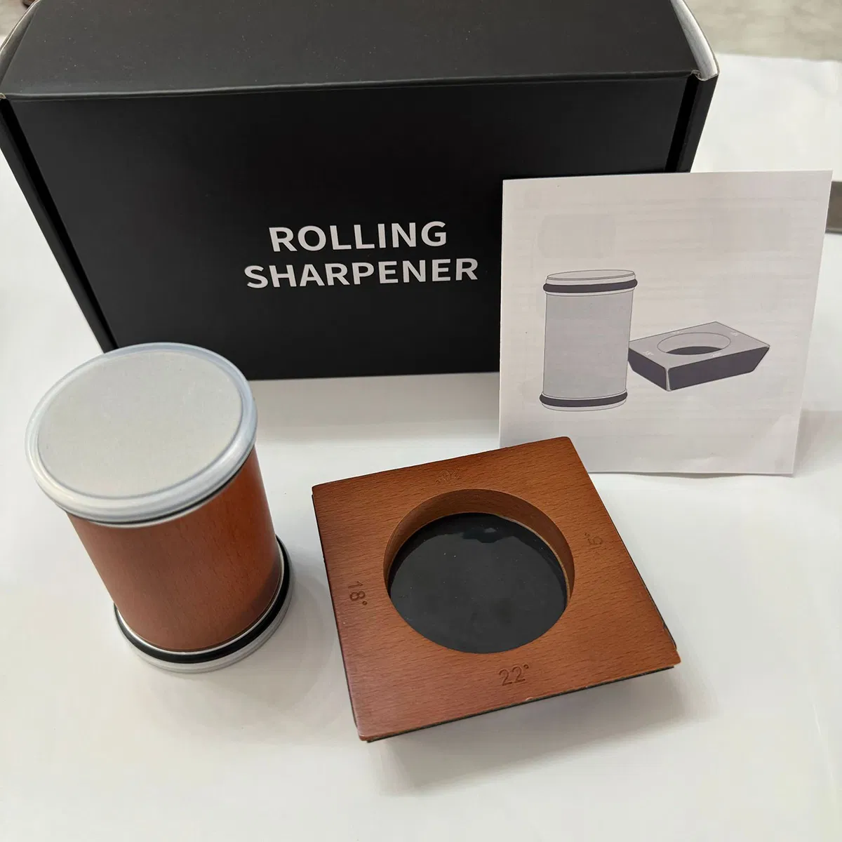 Ds-9910 Four-Sided Grindstone Rolling Knife Sharpener Kit for Straight Edge - Knife Sharpening Roller Knife Sharpener System for Kitchen Knives