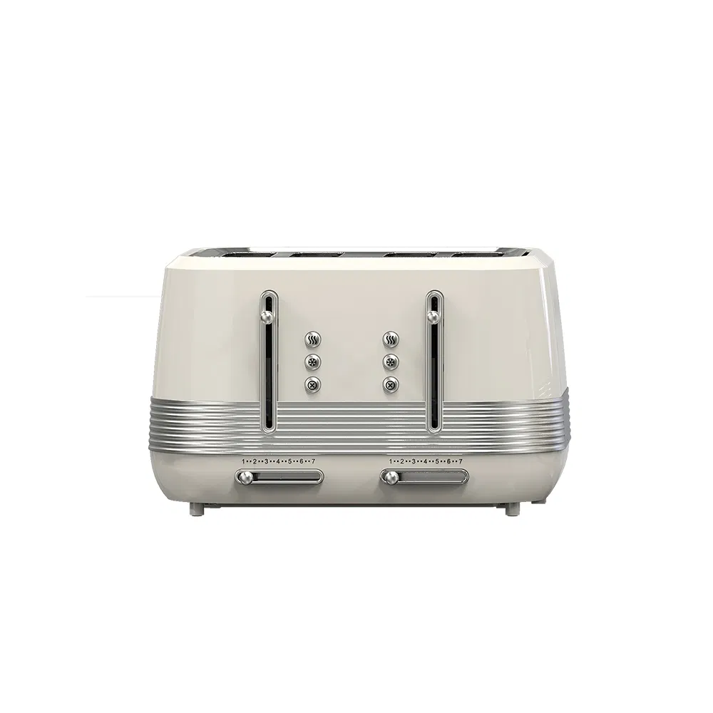 Retro 4 Slice Stainless Steel Electric Toaster Kitchen Retro Hotel Cordless Pop up Burger Bun Bread Toasters