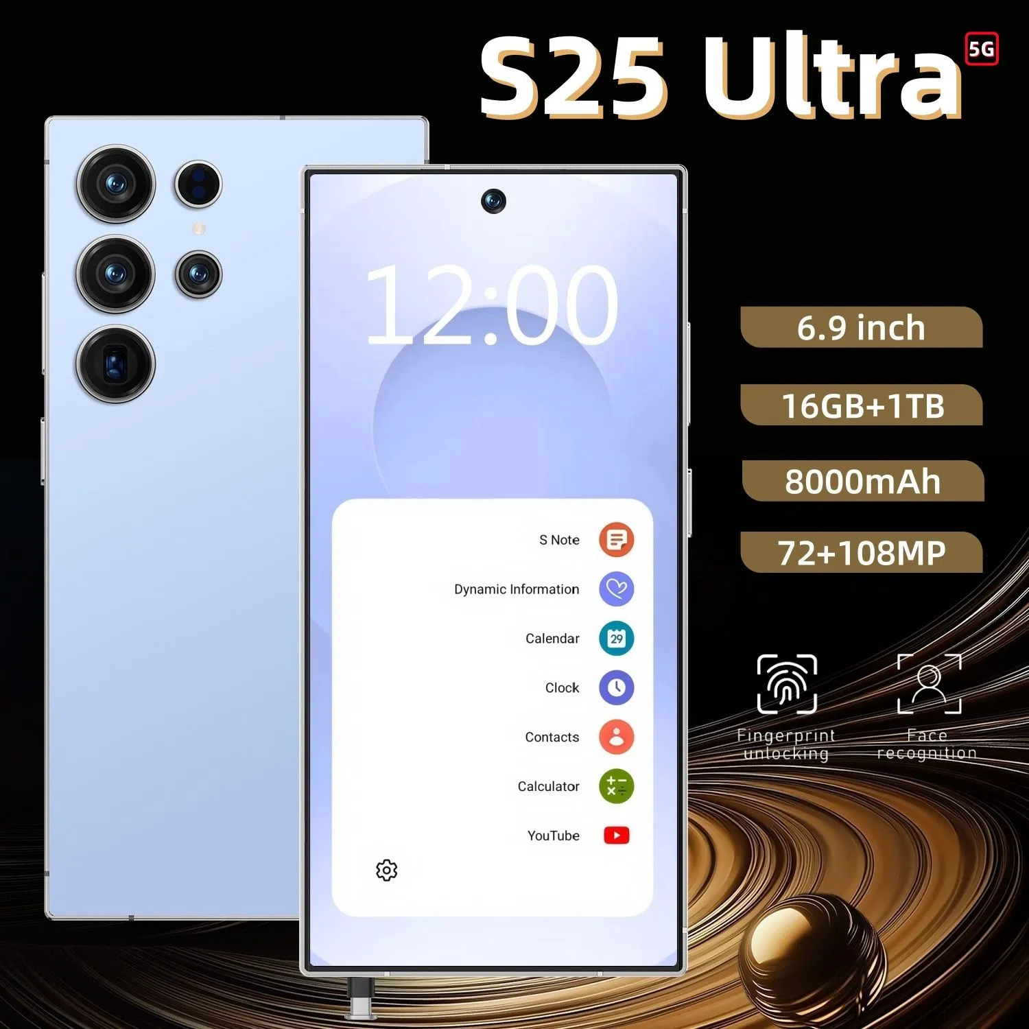 Смартфон Ultraandroid S25 Ultra 16GB+1TB 5G, 7.3 дюйма