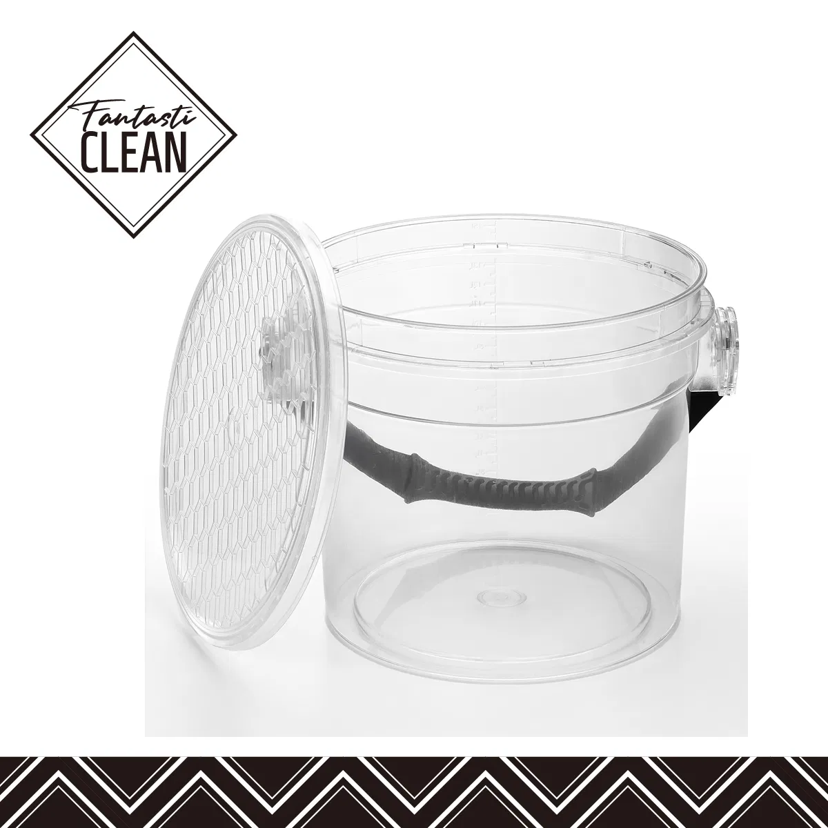 Factory Supply Custom Logo Portable Pet Car Washing Bucket Plastic Transparent Bucket with Lid for Car Detailing