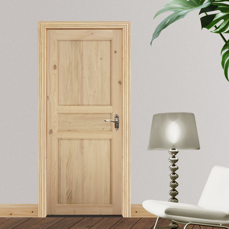 Customized New Chinese Style Pine Solid Wood Interior Door