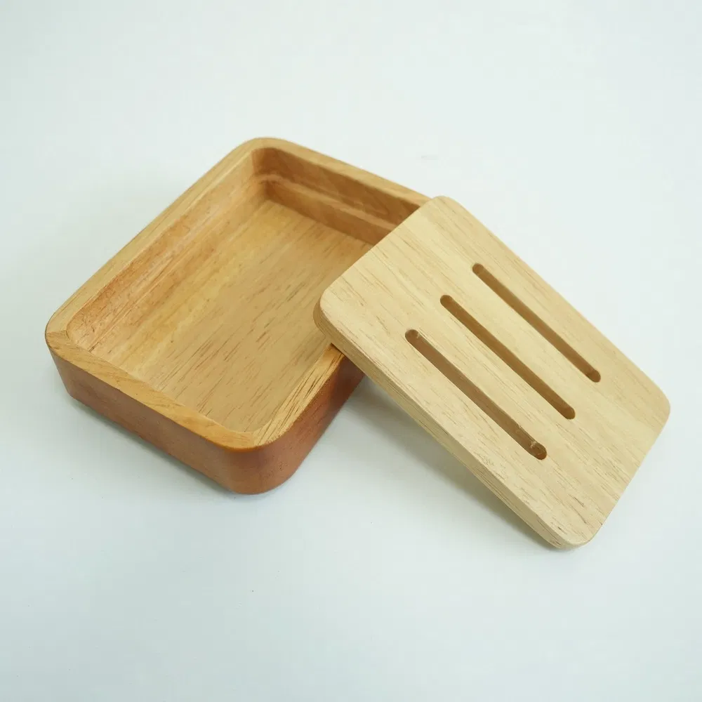 Деревянная мыльница с дренажом, натуральная