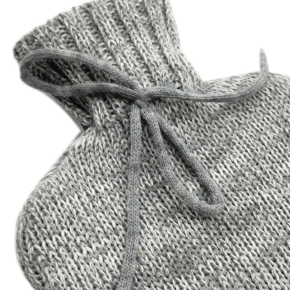 Wholesale Grey Jacquard Different Pattern Hot Water Bottle Cover Hot Water Bag Knitted Cover