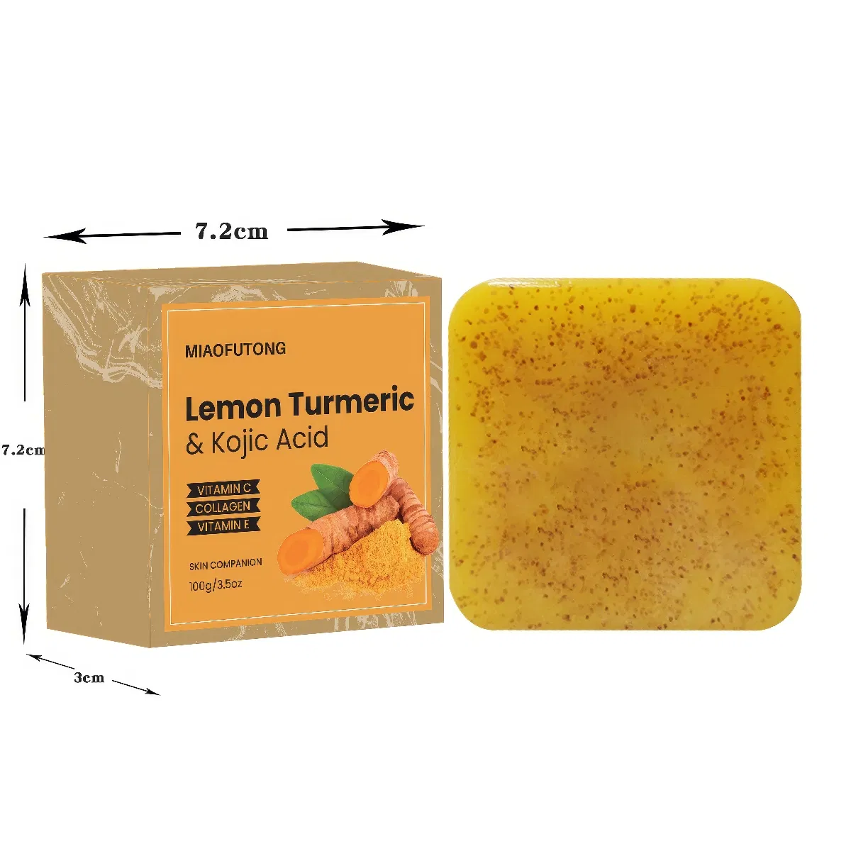 Tiktok Hot Sale Turmeric Scrub Soap - Exfoliating, Deep Cleansing, and Moisturizing Handmade Turmeric Soap for Face and Body