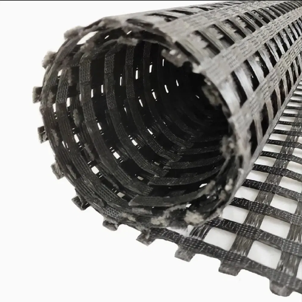 80-80kN Pet Black Polyester Biaxial Geogrid for Road Construction