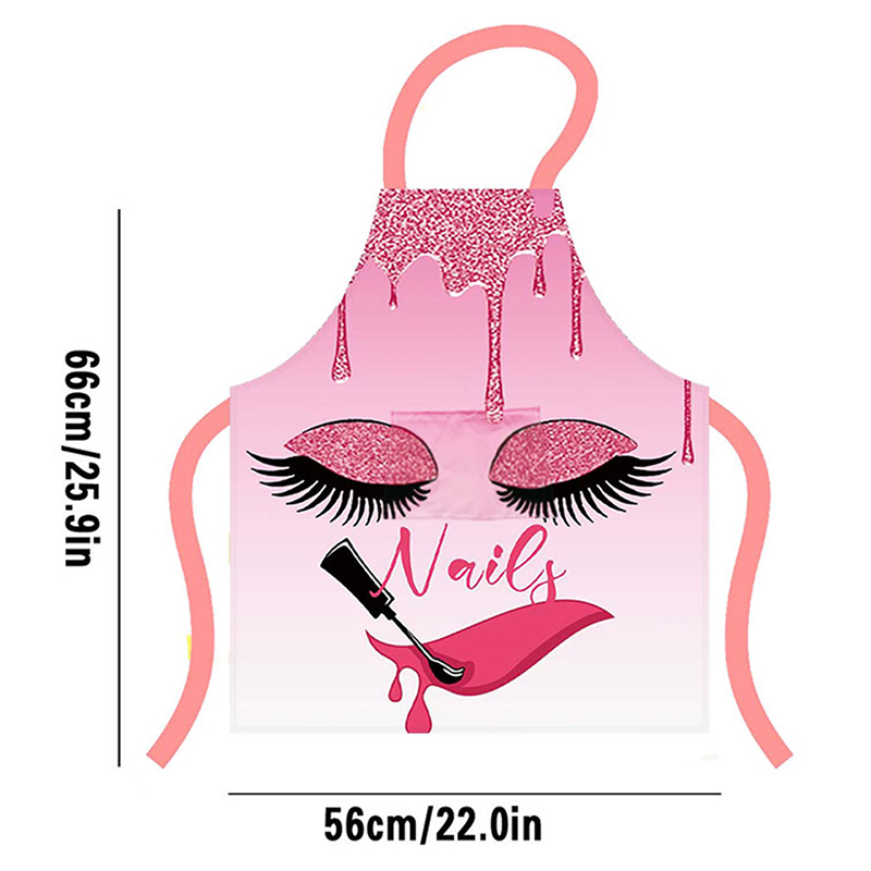 Nail Art Series, Anti-Stain Apron, Sleeveless, Neck-Hanging, Men's and Women's Kitchen and Catering Work Clothes