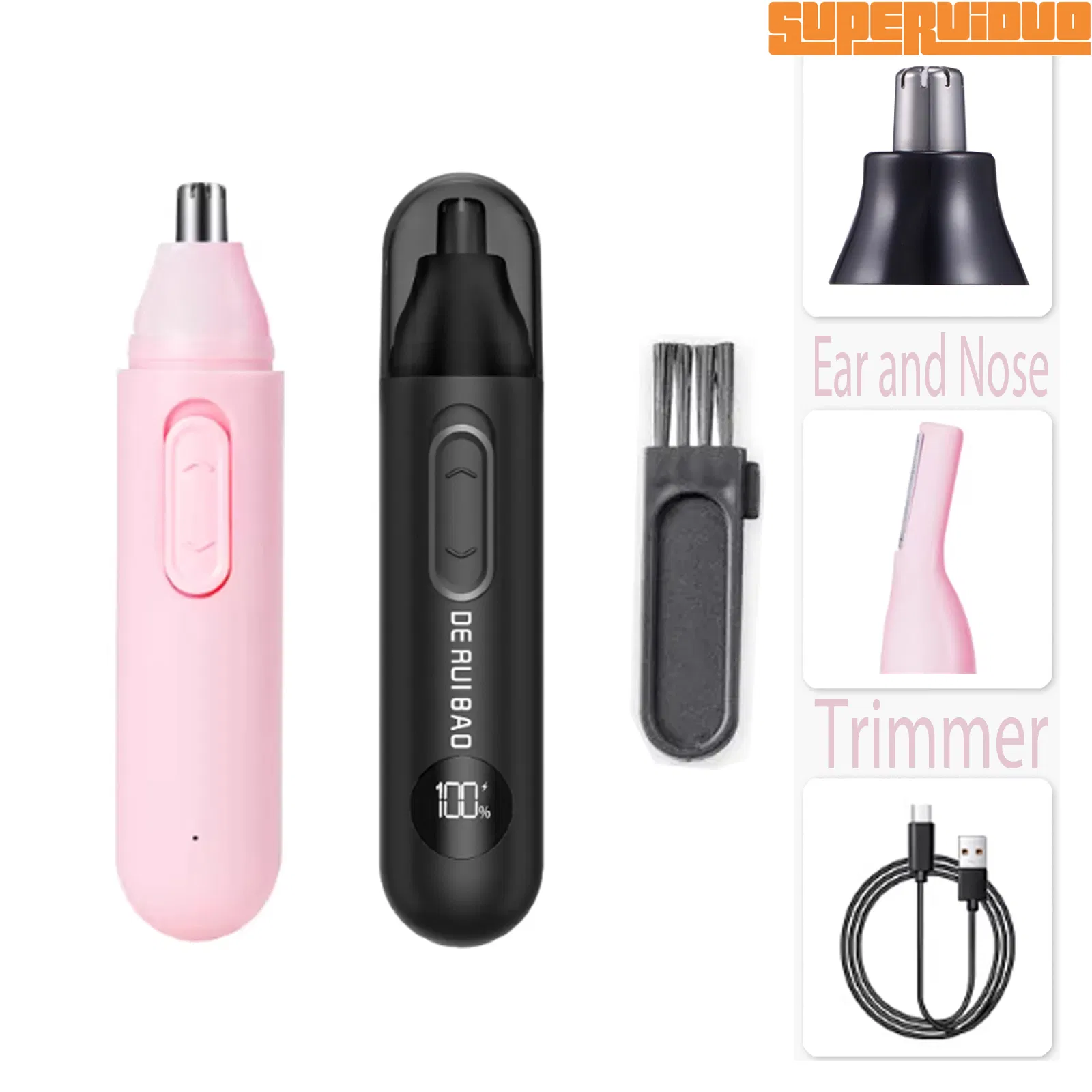 Hypoallergenic Dual-Edge Blade Professional Nose Hair Trimmer