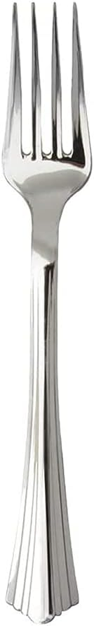 Premium Silver Plastic Flatware for Events and Parties