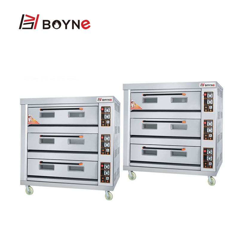 Three Deck Nine Trays Gas Bread Baking Oven