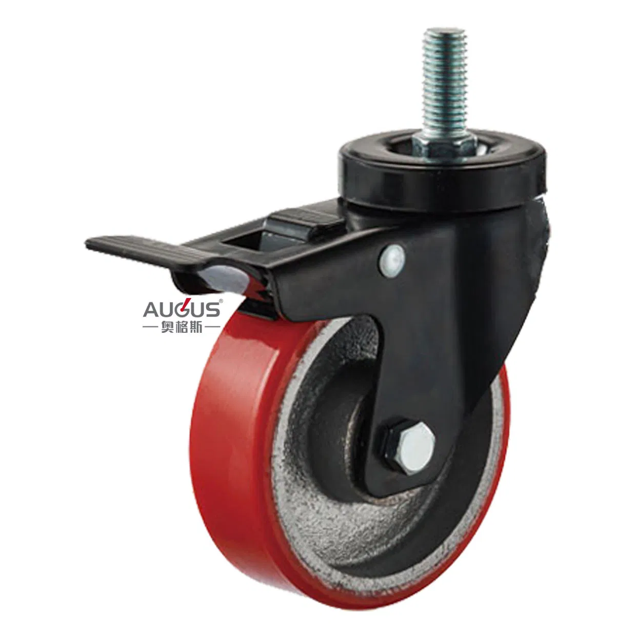 Medium Duty Industrial Wheel Caster with Iron PU Wheel and Double Bearing