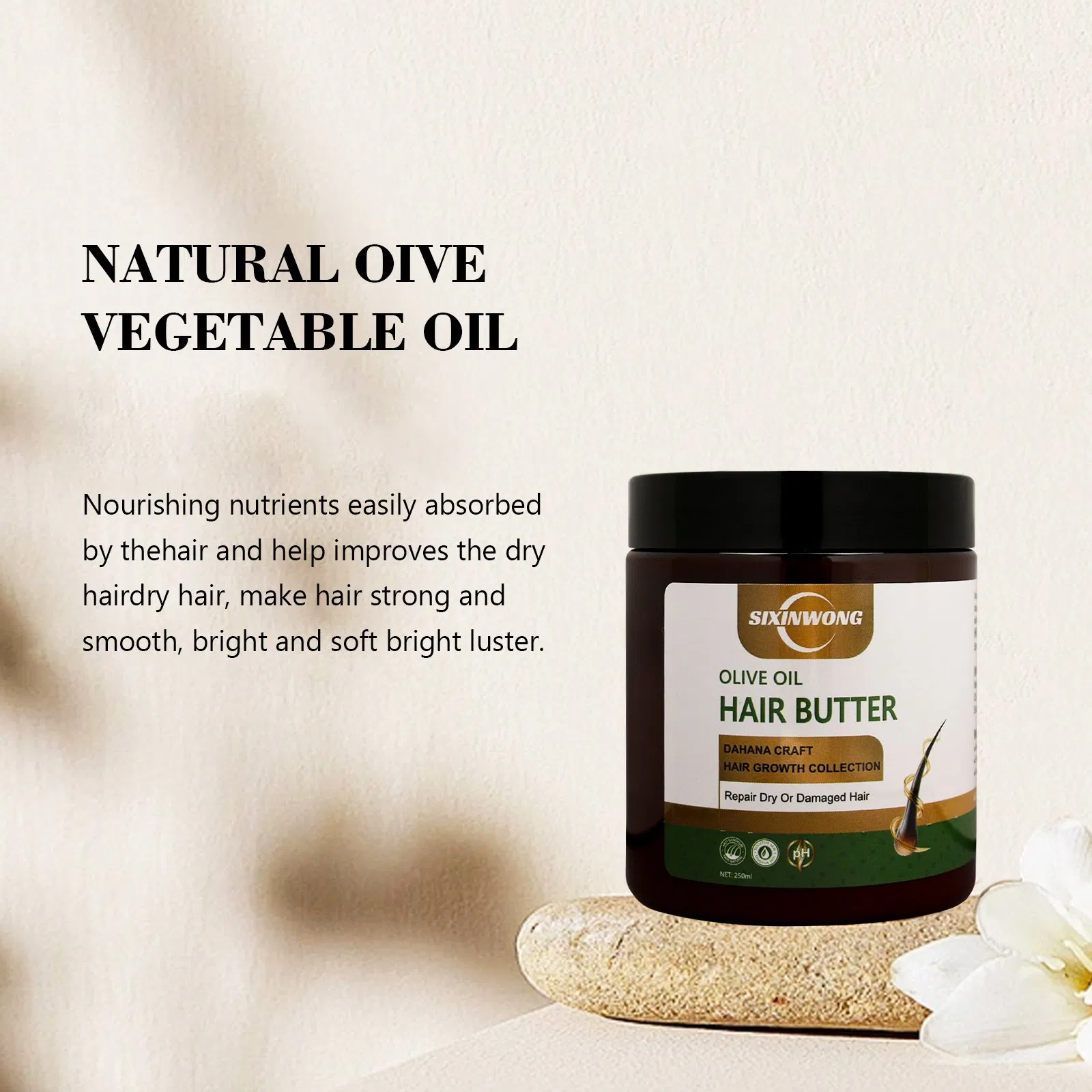 Beauty Skin Olive Oli Stimulates Hair Growth Nutrient-Rich Keratin Hair Butter
