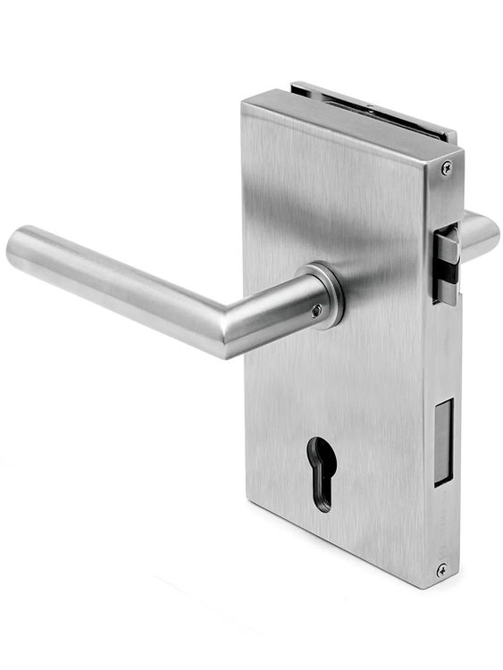 Office Furniture Handle Door Lock Body Aluminium Black Swing Mortise Door Lock Office Security Magnetic Glass Door Lock Hardware Door Knob Lock