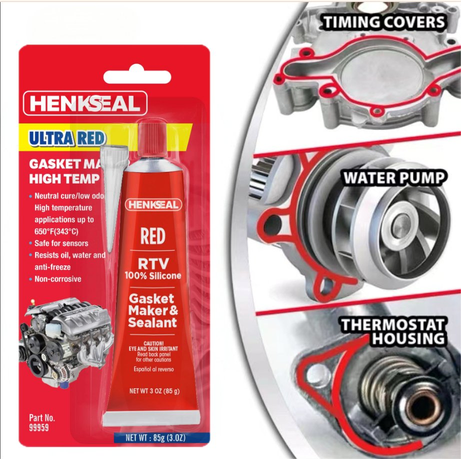 Henkseal® 70ml Red High Temperature Silicone Sealant with Chemical Resistance