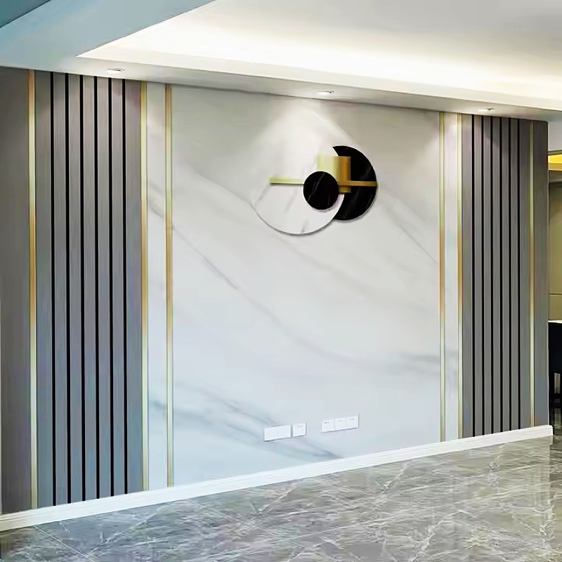 Elegant Foshan Marble Wall Panels Framed in Modern Aluminum